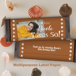 Terracotta 50th Birthday Candy Bar Wrapper