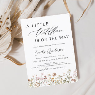 Terracotta A Little Wildflower Baby Shower Invitation
