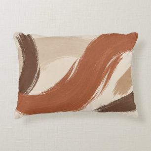 Terracotta Abstract Brushstrokes Decorative Cushion
