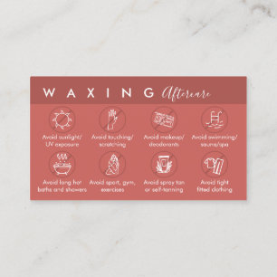 Terracotta aftercare instructions Waxing Business Card