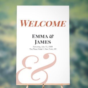 Terracotta Ampersand Wedding Acrylic Welcome Sign