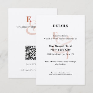 Terracotta Ampersand Wedding Details Card