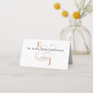 Terracotta Ampersand Wedding   Folded Seating Tent Place Card