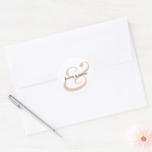 Terracotta Ampersand Wedding Monogram Envelope Classic Round Sticker
