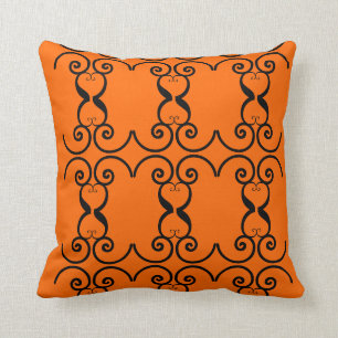 Terracotta and Black Cushion