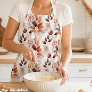 Terracotta and Burgundy Fall Leaves Boho Autumn Apron
