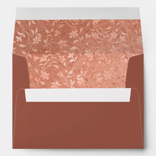 Terracotta and Copper Floral Envelope