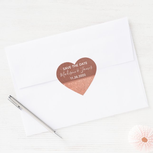 Terracotta and Copper Floral Vines, Hearts  Heart  Heart Sticker (Envelope)