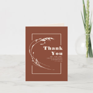 Terracotta and Ecru Minimalist Wedding Thank You