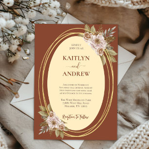 Terracotta and Gold Elegant Boho Floral Wedding
