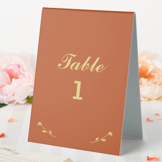 Terracotta and Gold Table Number (In SItu (Wedding))