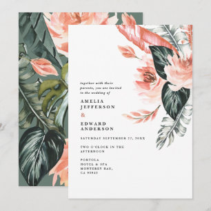 Terracotta and green tropical foliage wedding