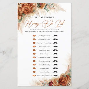 Terracotta and greenery pampas rust Honey-Do List