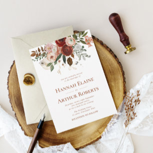 terracotta and greenery wedding invitation