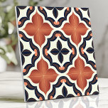 Terracotta and Navy Spanish Tile<br><div class="desc">Elevate your décor with this bold Spanish-inspired tile featuring a terracotta and navy palette with intricate floral and geometric elements. The symmetrical design and warm earthy tones create a timeless aesthetic,  perfect for backsplashes,  accent walls,  or adding a touch of Mediterranean charm to any space.</div>