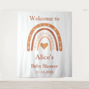 Terracotta and peach  boho rainbow  welcome   tapestry