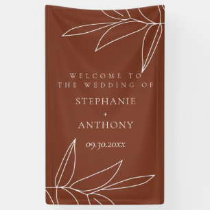 Terracotta and Ruscus Greenery Welcome Wedding   Banner