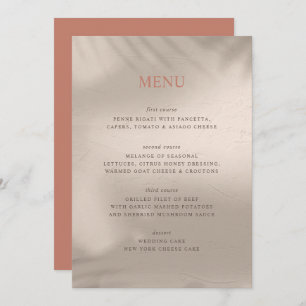 Terracotta and Sand Elemental Menu