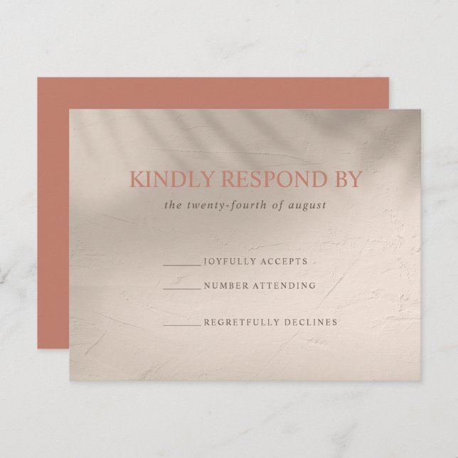 Terracotta and Sand Elemental RSVP Card (Front/Back)