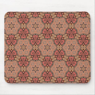 Terracotta and Tan Honeycomb Tile Pattern  Mouse Mat