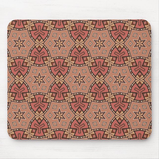 Terracotta and Tan Honeycomb Tile Pattern  Mouse Mat (Front)
