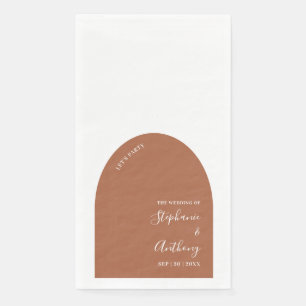 Terracotta and White Arch Wedding   Napkin