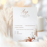Terracotta and White Floral Boho Wedding RSVP