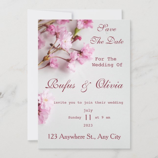 Terracotta and White Flowers Exotic Boho Wedding I Invitation (Front)