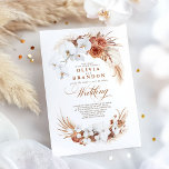 Terracotta and White Orchids Flowers Boho Wedding Invitation<br><div class="desc">Your wedding invitations are the first point of contact that guests have with your wedding. So it’s important to get them right! This unique wedding invitation gives you the opportunity to showcase your personality and celebrate your love story – all while making a statement. The upscale botanical design features watercolor...</div>