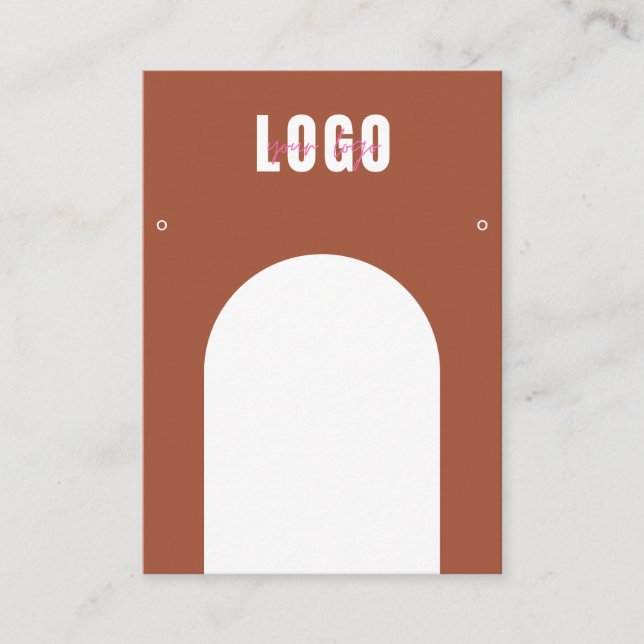 Terracotta Arch Add Logo Jewellery Earrings Displa Business Card (Front)