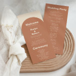 Terracotta Arch Minimalist Elegant Formal Wedding  Programme<br><div class="desc">This terracotta arch minimalist elegant formal wedding program is perfect for a rustic wedding. The design features a beautiful font to compliment your event.</div>