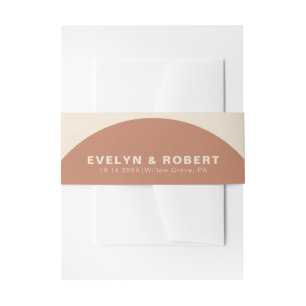 Terracotta Arch Minimalist Formal Wedding  Invitation Belly Band