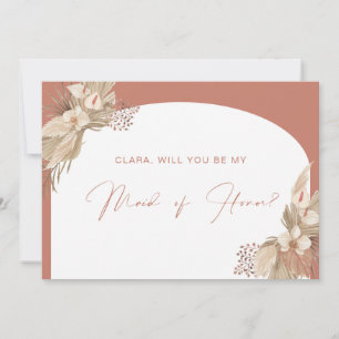 Terracotta Arch Pampas Grass maid of honour card