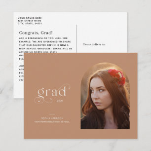 Terracotta Arch Photo 2023 Graduation Announcement Postcard