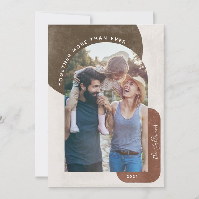 Terracotta Arch Together More Than Ever Photo Holiday Card (Front)