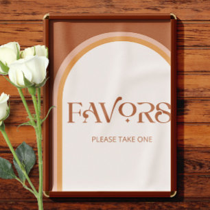 Terracotta Arch Typography Favours please take one Poster