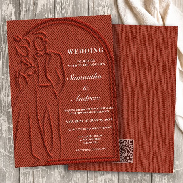 Terracotta Arch Wedding QR Code Invitation (Creator Uploaded)