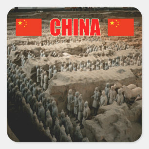 Terracotta Army China - Pro Photo Square Sticker
