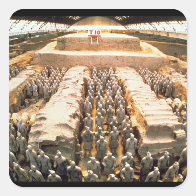 Terracotta Army, Qin Dynasty, 210 BC Square Sticker (Front)