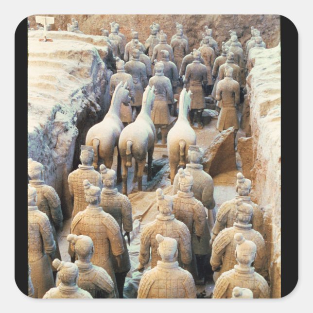 Terracotta Army, Qin Dynasty, 210 BC Square Sticker (Front)