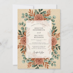 Terracotta Artistic Autumn Wedding Invitation