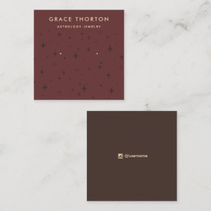 Terracotta Astrology Stars Stud Earring Display Square Business Card