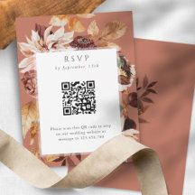 Terracotta Autumn Elegance, Fall Wedding QR code 