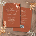 Terracotta Autumn Fall Floral QR Code Wedding Invitation<br><div class="desc">This elegant autumn fall wedding invitation can be personalised with your information in chic typography with your wedding website details and your QR code on the reverse. Designed by Thisisnotme©</div>