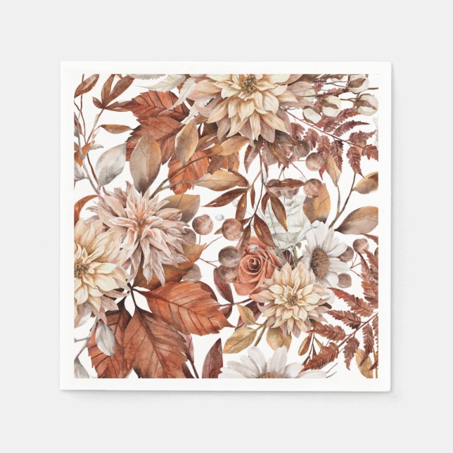  Terracotta Autumn Fall Wedding Paper Napkin (Front)