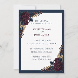 Terracotta Autumn Leaf Wedding Invitation