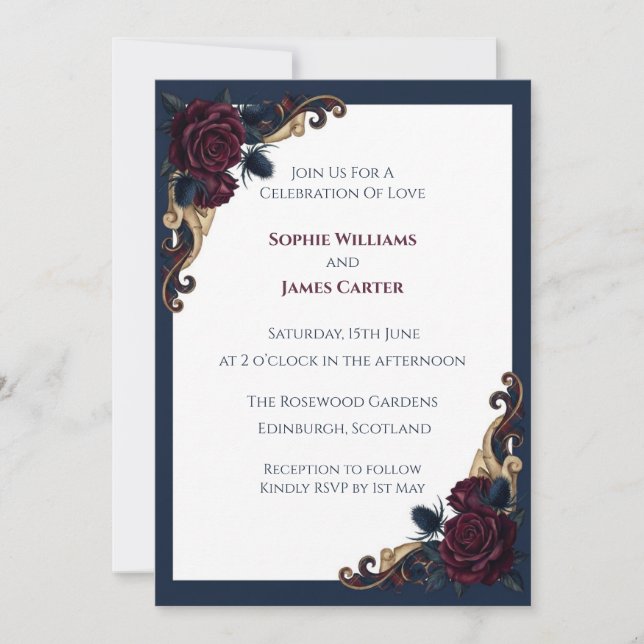 Terracotta Autumn Leaf Wedding Invitation (Front)