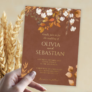 Terracotta Autumn Leaves Boho Fall Wedding Details