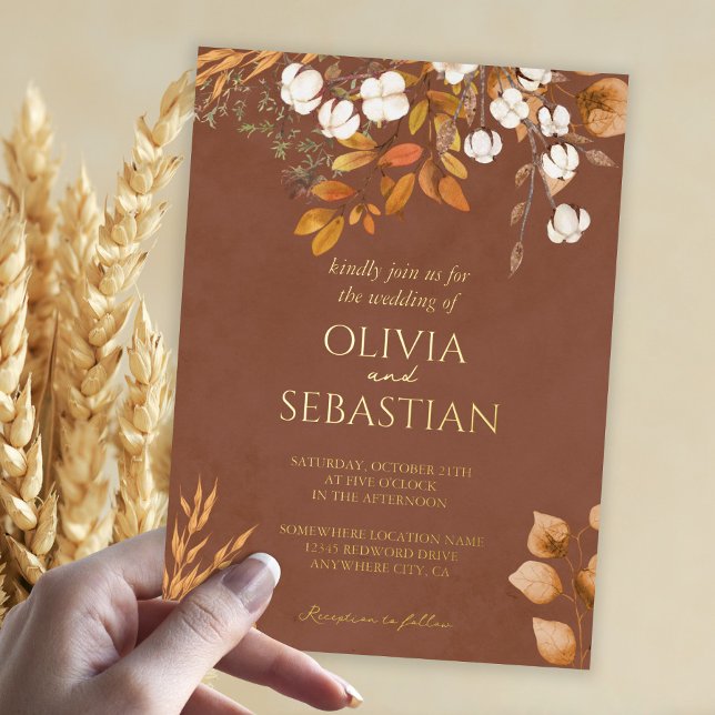 Terracotta Autumn Leaves Boho Fall Wedding Details (Creator Uploaded)