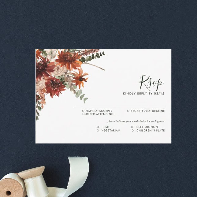 Terracotta Autumn Rustic Wedding Response Card (Creator Uploaded)